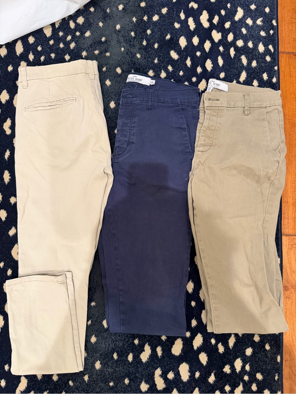 Three-Pack Men’s Chino Pants - Navy, Light Khaki, Olive